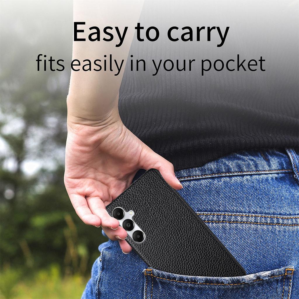 Y1 For Samsung Galaxy A35 5G Case Litchi Texture Leather+PC Back Cover