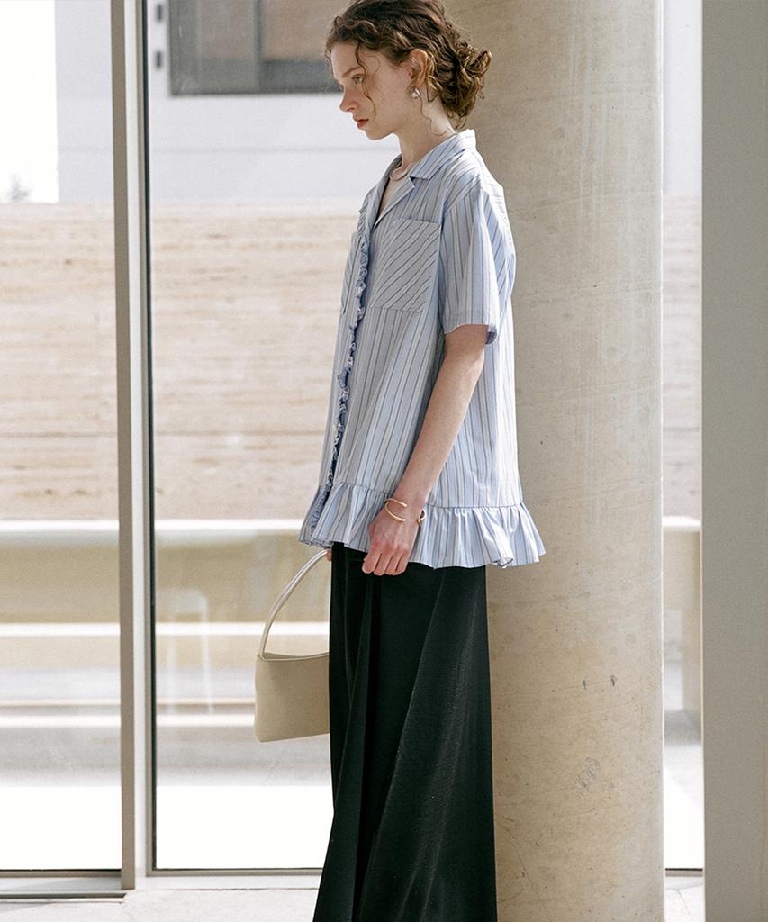 Dyuidyui Summer Frill Shirt_Blue