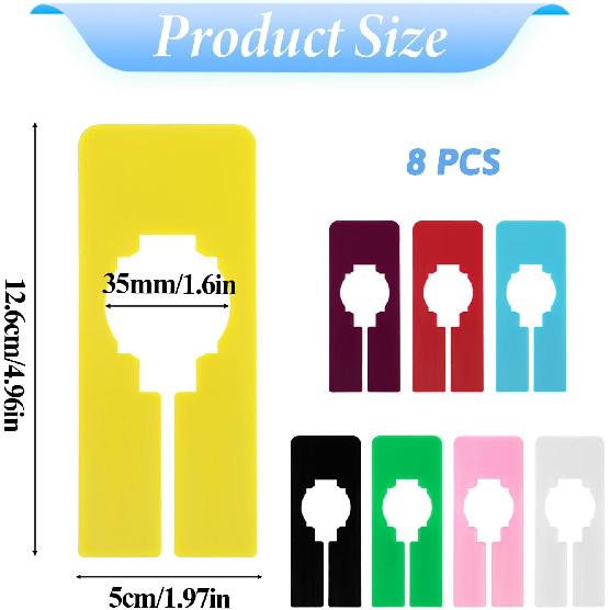 Closet Rack Dividers, 8 Colors Closet Dividers for Hanging, Clothing Plastic Rack Size Dividers Rectangular Reble Closet Separators Closet Labels
