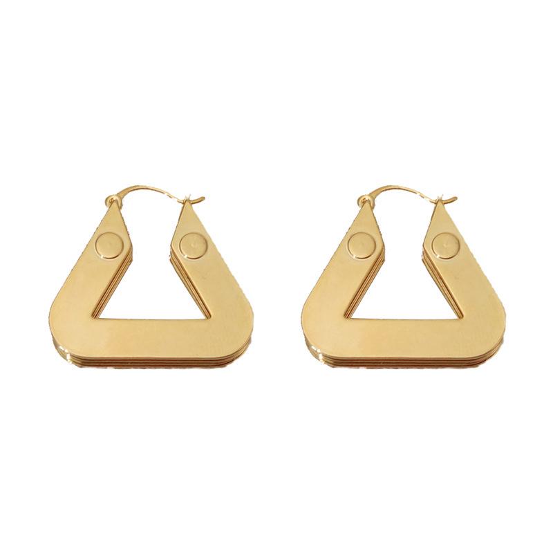 Geometryczne Trójkątne Klipsy do Uszu: Przesadzone, Wszechstronne Kolczyki w Luksusowym Koreańskim Stylu