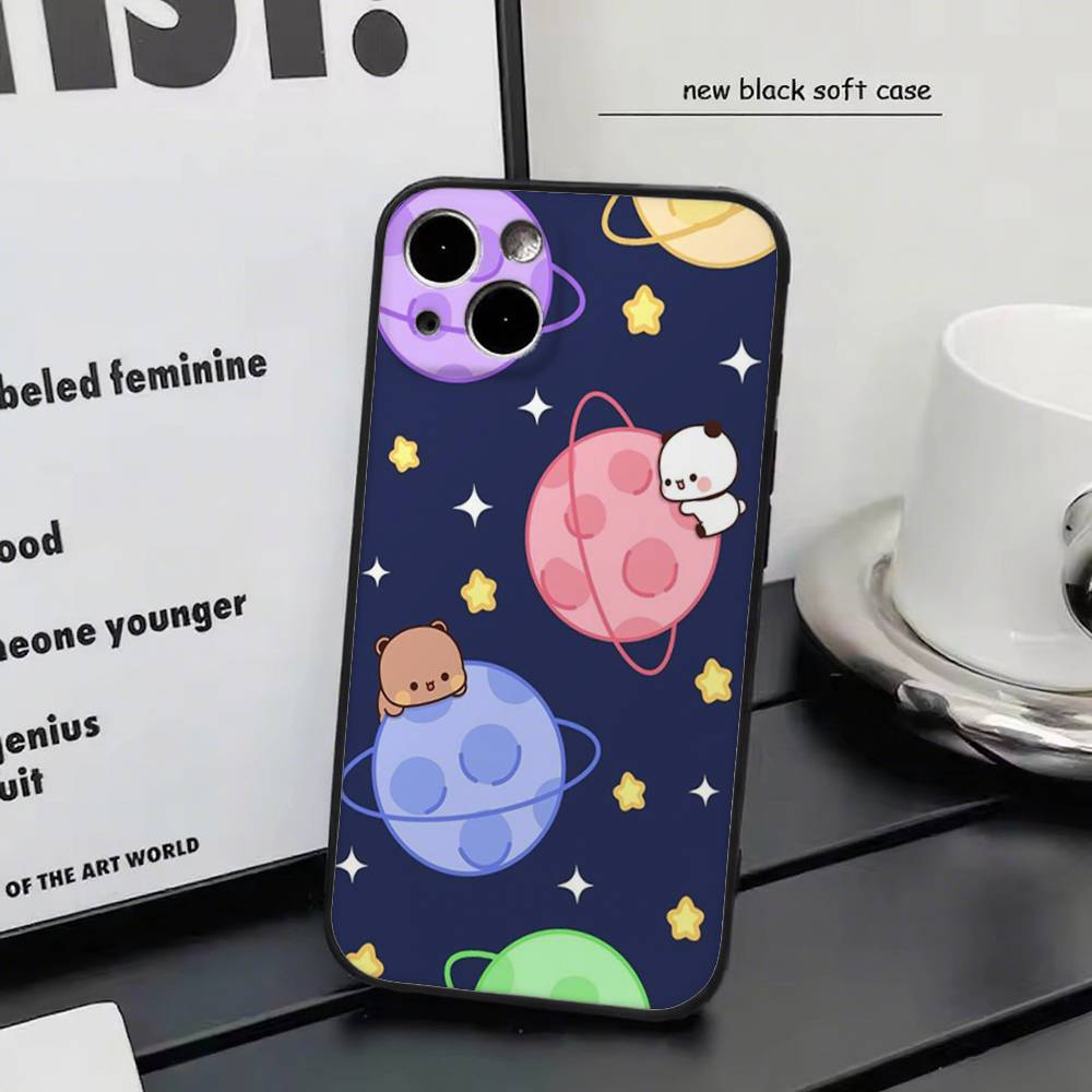 

Cute BuBu DuDu For iPhone 17 air 16 15 14 13 12 11 Pro Black Soft Cover Phone Case iphone 14