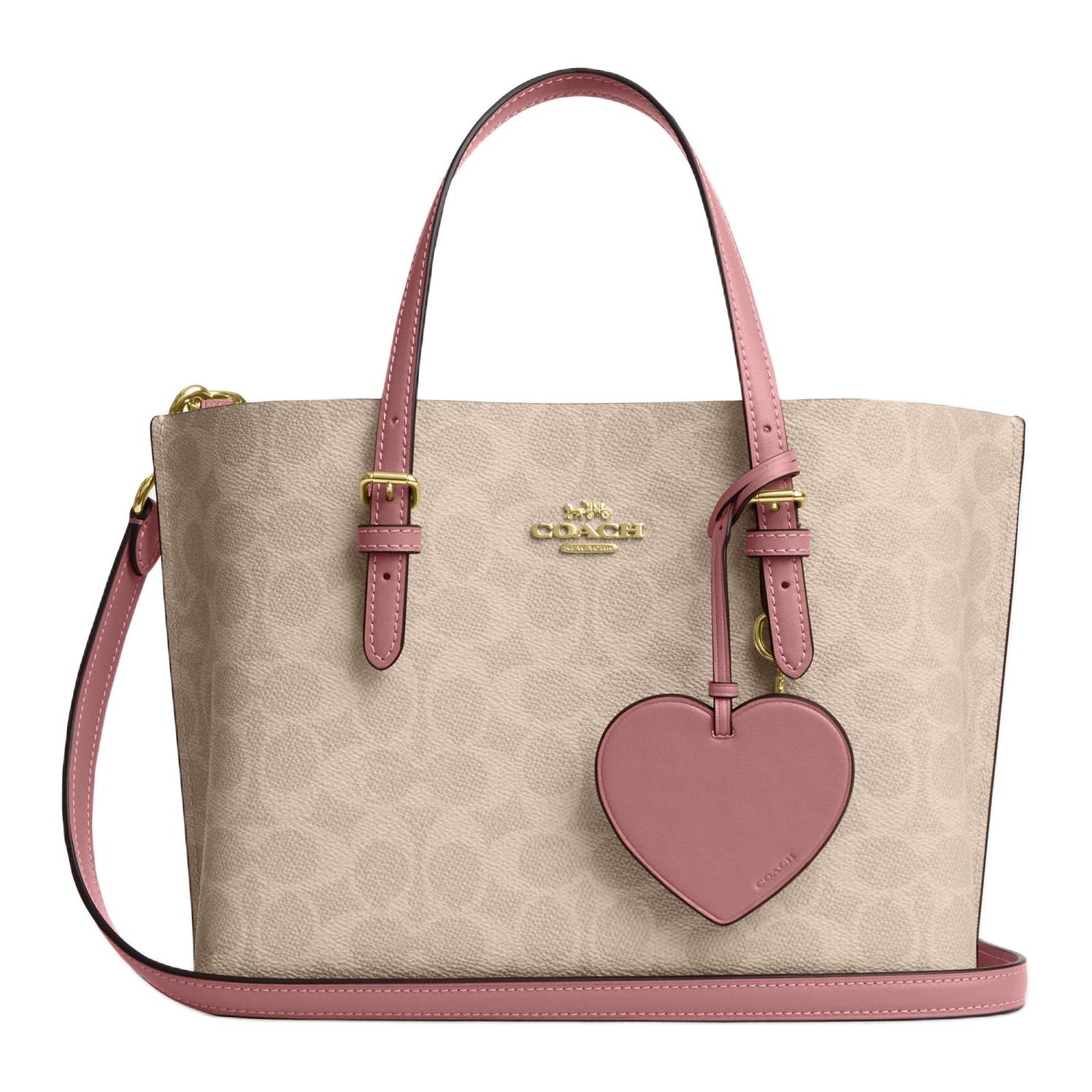 

Coach Valentines Day Limited Mollie 25 Heart Pendant Tote Bag Women tote bags Sand-Yellow Peony-Pink CDF03-IMY6J Gift Box Set (Basic Set+Yellow Box)