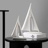 Nordic Modern Simple Black and White Sailboat Model Light Luxury Creative Ornaments Living Room Home Decorations Crafts