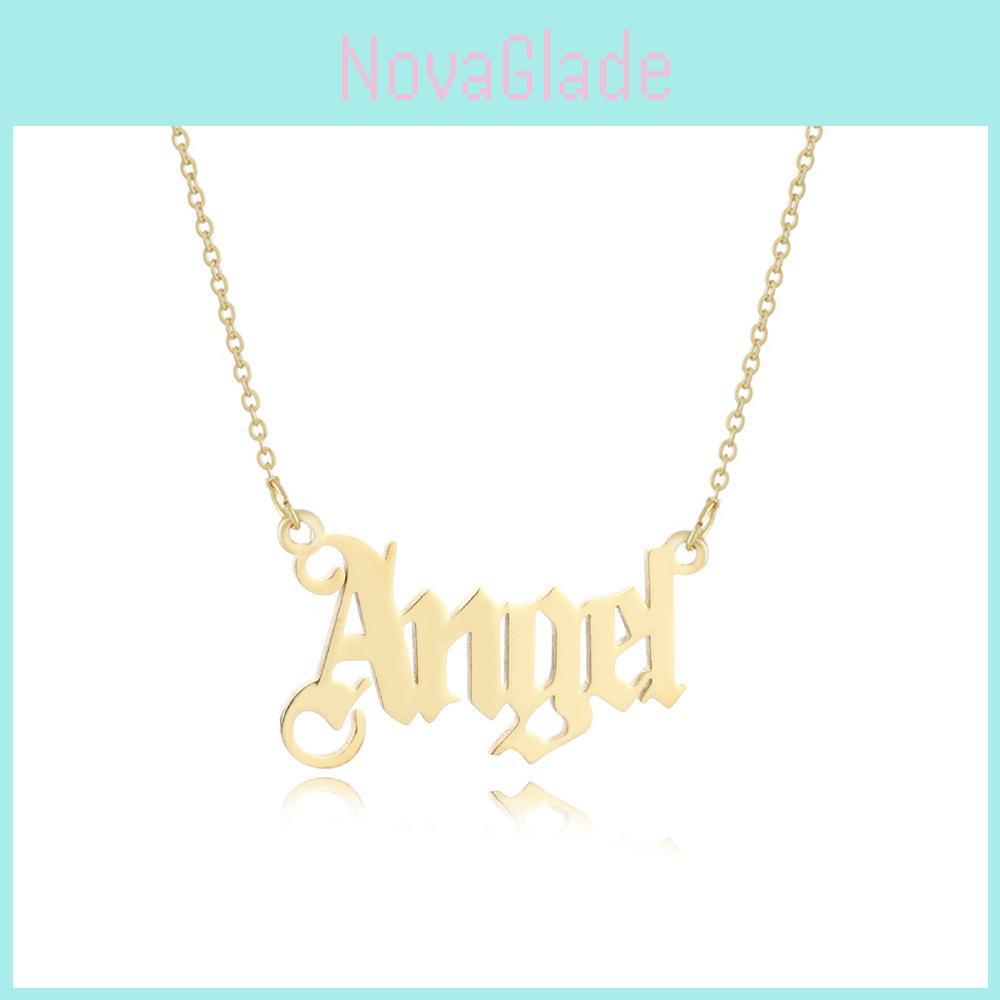 Elegante Collana con Lettera Angelo in Argento per Donna con Design Minimalista di Tendenza
