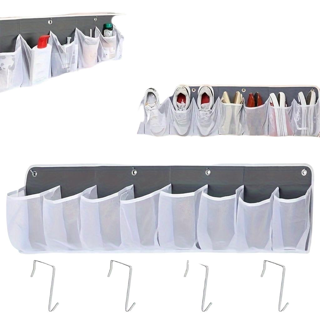 8 Compartment Non-Woven Mesh Shoe Storage for Bedside and RV Hanging