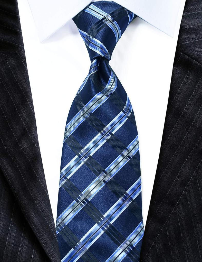 [Towergem] Extra Long Set of 2 Men's Jacquard Woven Ties XL 160cm