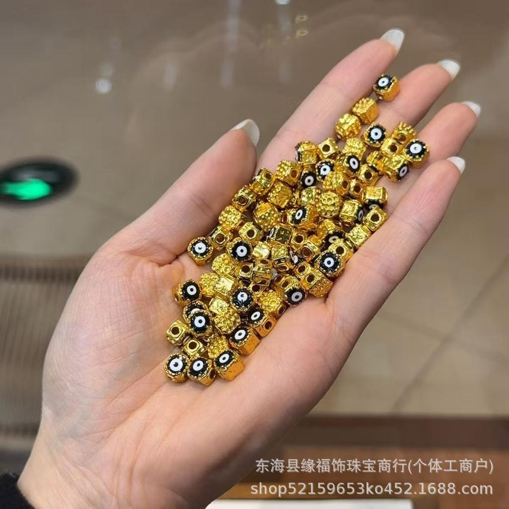 Pure Copper Dzi Bead Pendant for DIY Beading and Accessories