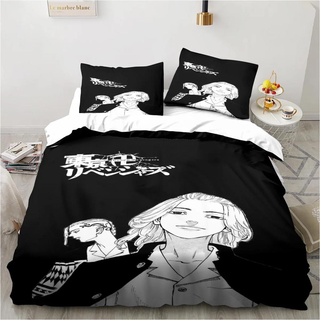 Anime Tokyo Revengers Ryuguuji Ken Sano Manjiro Bettbezug Cartoon Bettwäschesets Bettset Steppdecke Bettdeckenbezüge Heimtextilien