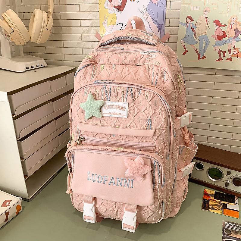 New High-value College Style Fresh and Sweet Backpack Junior High School Students Lightweight Large-capacity Backpack