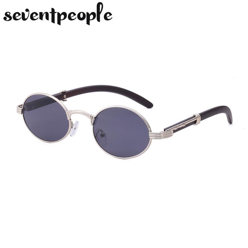 Vintage Oval Sunglasses Women  Luxury Brand Designer Punk Round Sun Glasses For Men Small Frame Anti Blue Light Eyeglasses