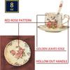 Tea Cups and Saucers Set of 6, 8 Oz Vintage Floral Porcelain Tea Cups Set, Coffee Cups with Golden Rack