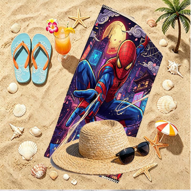SpiderMan Print Beach Towel, Versatile Lightweight Absorbent Beach Towel for Pool Surf Yoga Bathroom, Perfect Birthday Holiday Gift