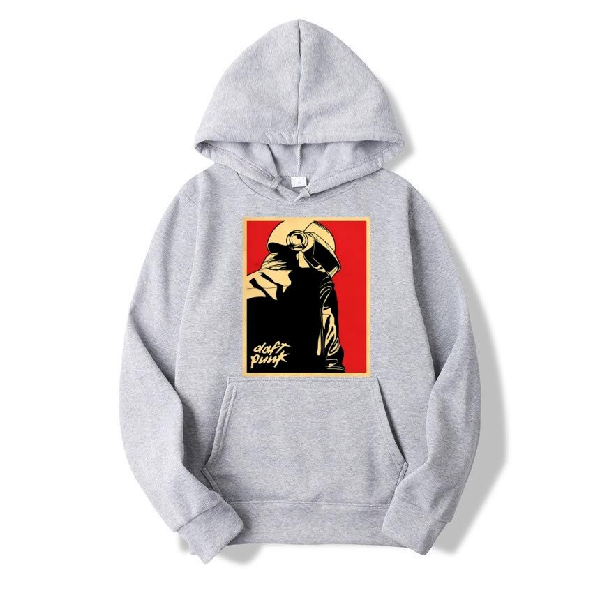 Herbst und Winter neue Herren- und Damen-Hoodies DAFTPUNK Band bedruckter Pullover modischer y2k Fleece langärmliger warmer Hoodie