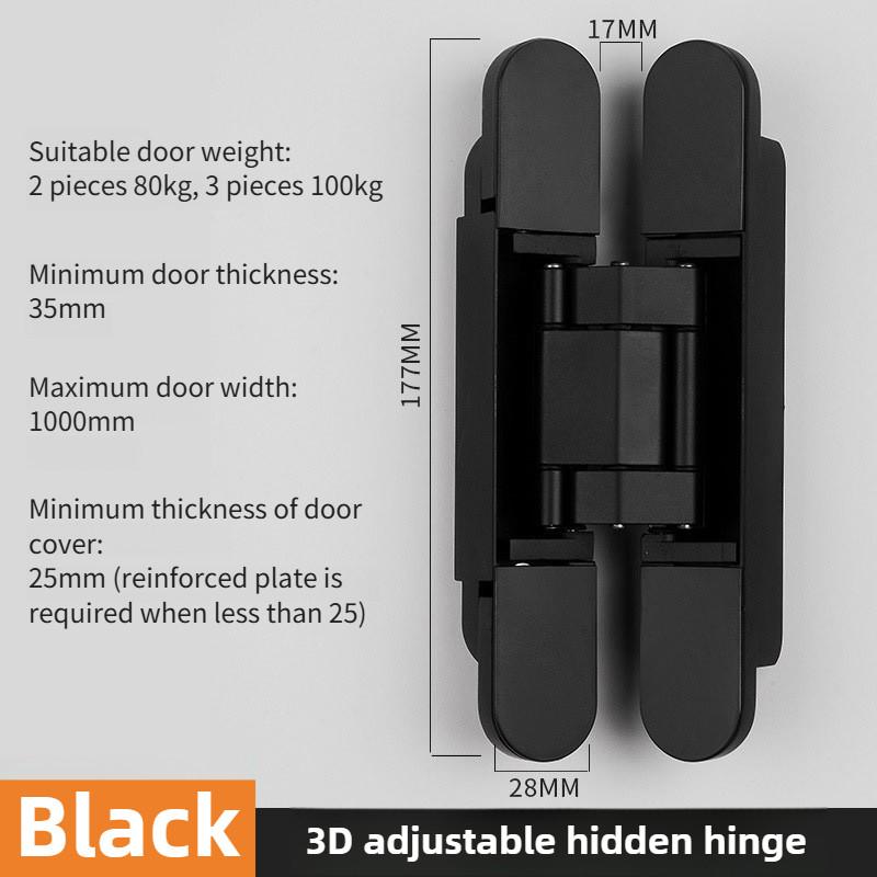 3D Hardware Supplies Hidden Door Hinges Adjustable Hotel Folding Door Inward and Outward Opening Concealed Door Closer