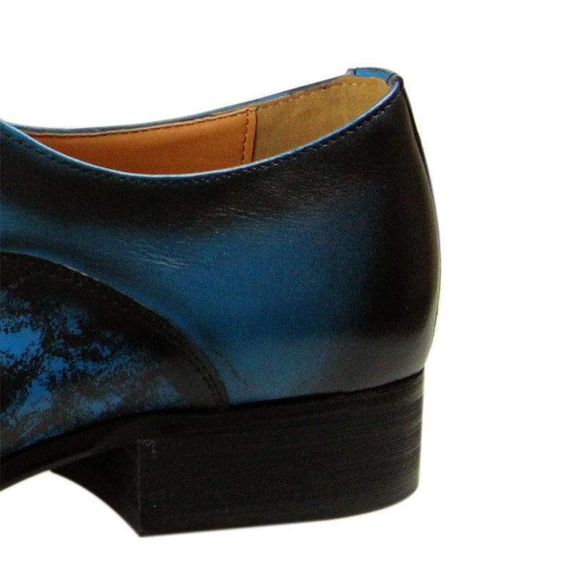 Fashion Handmade Men's Shoes Genuine Leather Footwear For Wedding Business Dress Designer Pointed Toe High Grade Blue Black Men's Shoes