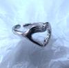 European and American Titanium Steel Ring Women's Heart-shaped Niche Simple Non-fading Open Ring