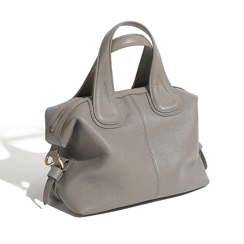 

Сумка Zency из натуральной кожи с верхней ручкой для женщин Boston Bag серый