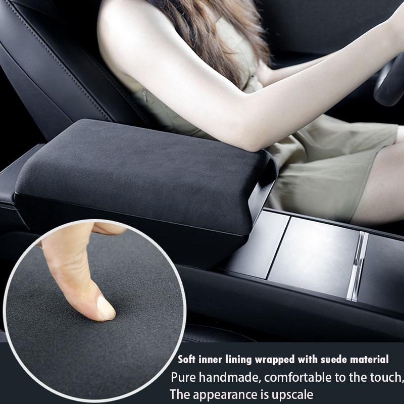 For Tesla Model Y Juniper 2026 Accessories Armrest Protector Box Cover Black Soft Suede Center Console Panel Pad Model 3/Y 2021