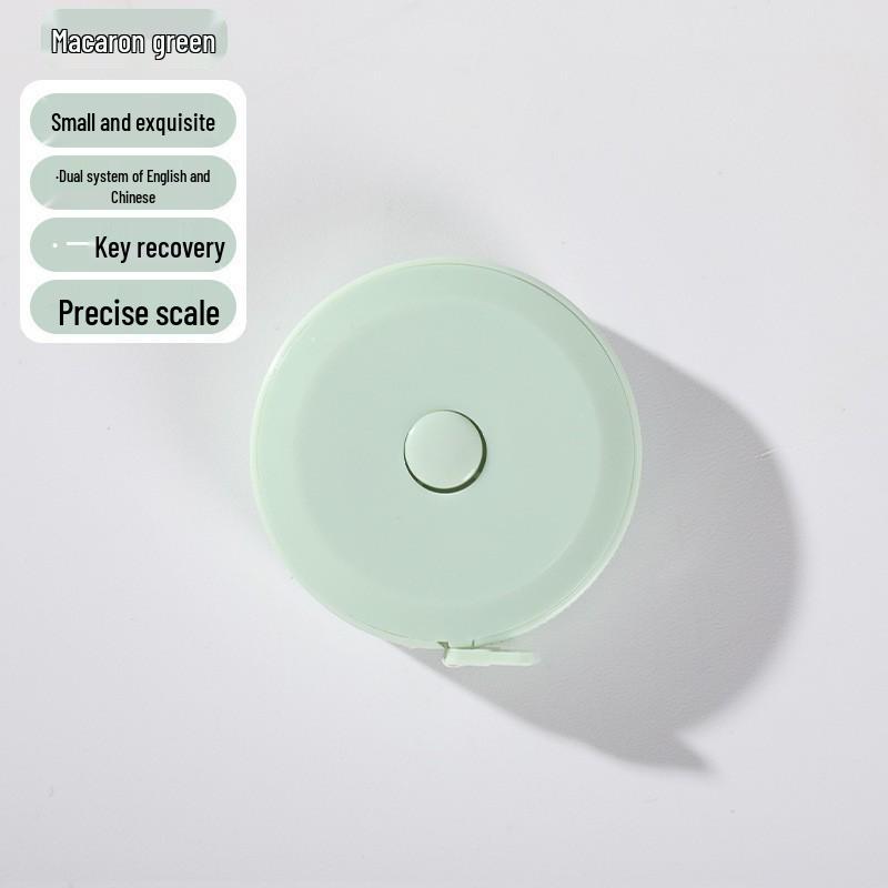 

Automatic Retractable Waist Circumference Measuring Tape with Logo - Soft Mini Ruler for Household and 3D Measurements зелёный