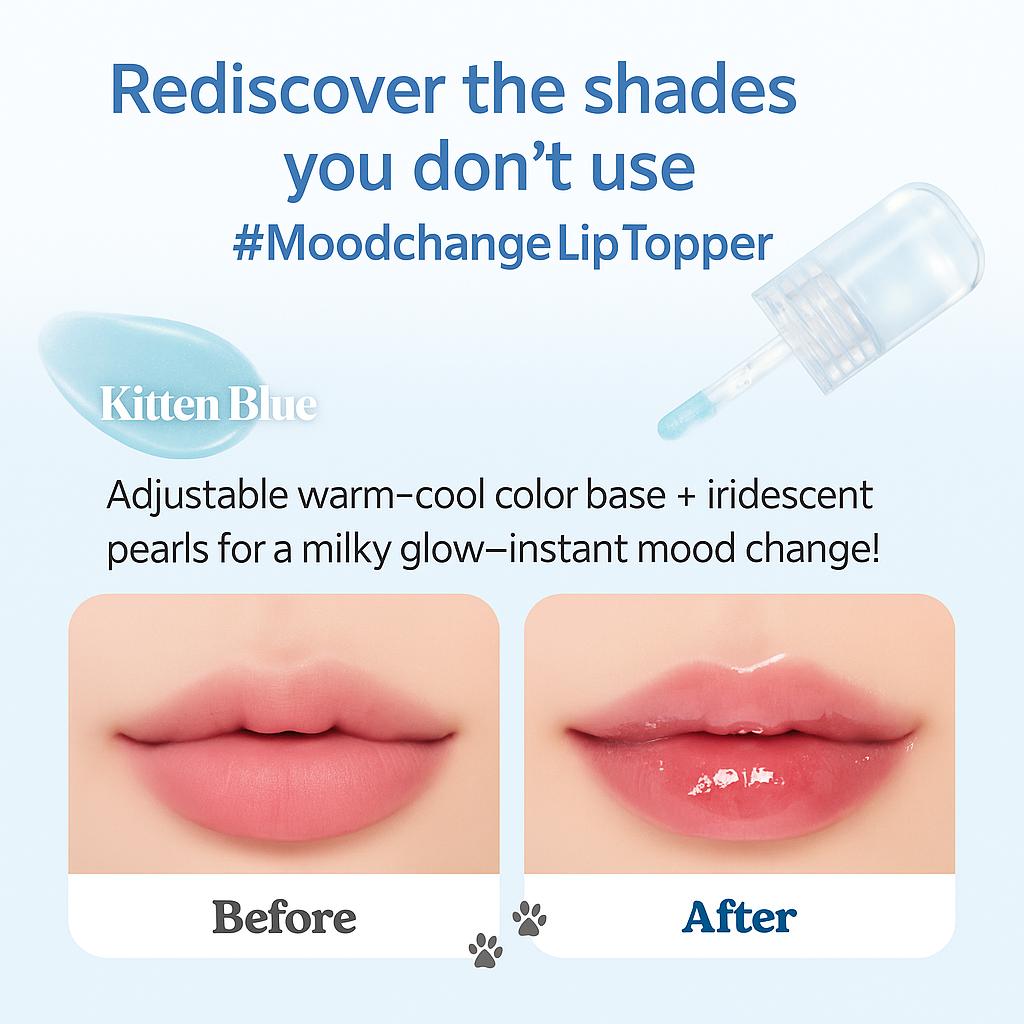 Daiso Cococaga by Forencos Lovely Cat Mood Change Lip Topper (01 Kitten Blue)