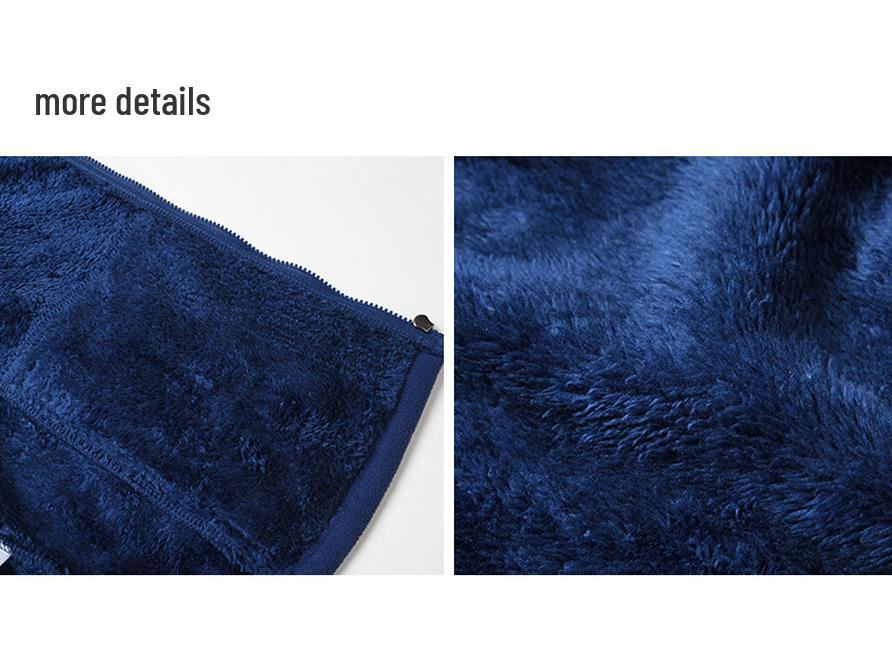 Men's Warm Windproof Fleece Jacket - Thick, Loose-Fit Polar Fleece Cardigan for Autumn and Winter.