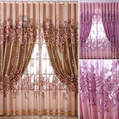 1 Stück Blumen-Jacquard-Tüll, Topfinel-Gerichtsstil, Jacquard-Voile, durchsichtige Vorhänge für Wohnzimmer, Schlafzimmer, Heimdekoration