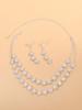 3 Pieces of Women's Fashion Trend Claw Chain Series Sunflower Earrings and Necklace Zircon Set, Banquet and Party Accessories