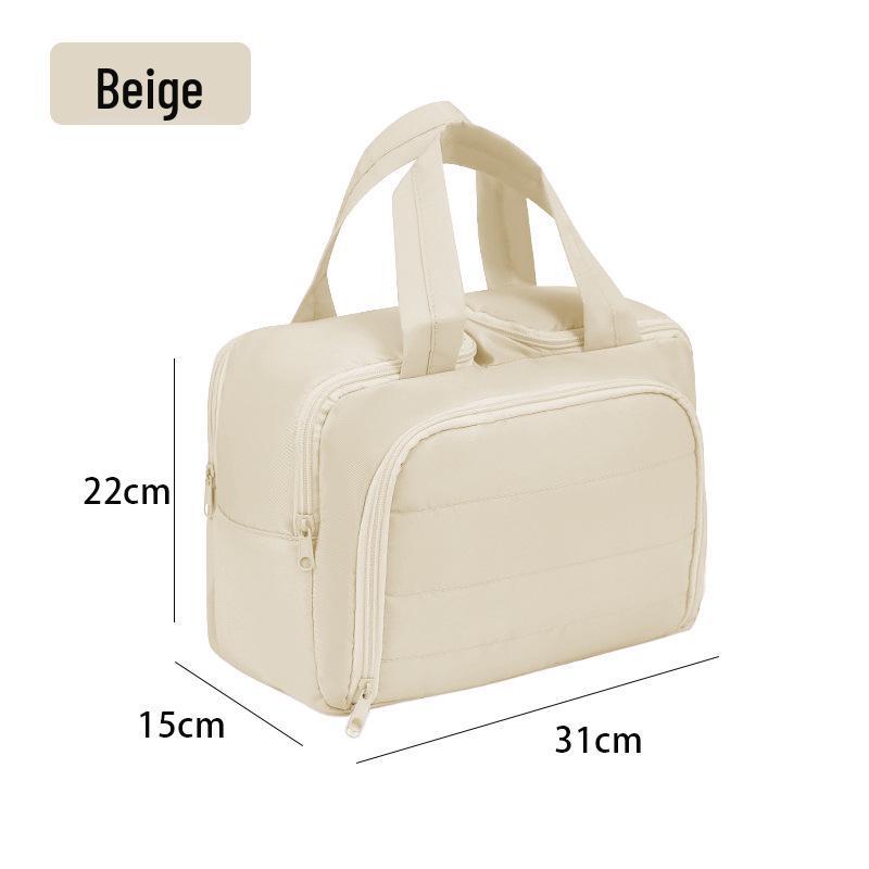 Large Capacity Travel Tote: Women's Portable Makeup & Skincare Organizer with Compartments