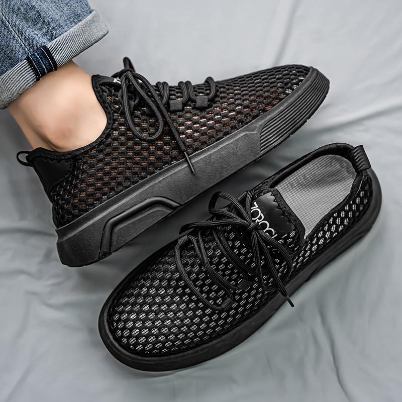 Breathable Sports Running Trend 2026 New Thick Soled Low Top Large Hole Mesh Fashionable Casual Sports Shoes for Men