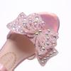 Girls' Sandals Children's Princess Shoes New Summer Style Little Girls' Medium and Large Kids' Butterfly Soft Sole Crystal Shoes