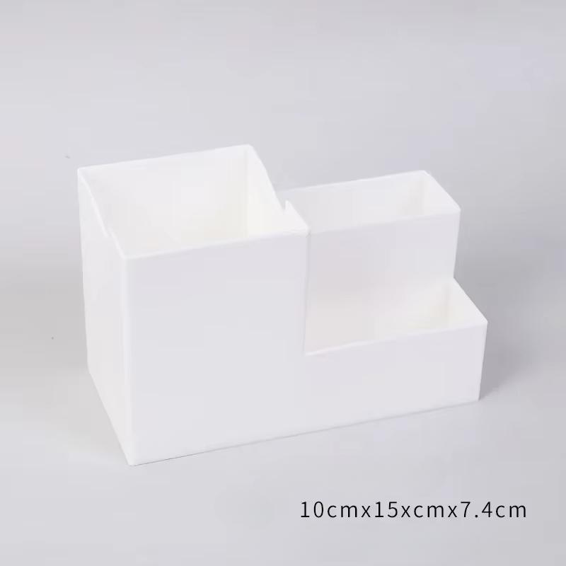 

Многофункциональный настольный держатель для ручек, кейс для хранения школьных принадлежностей, цветная пластиковая коробка, офисные принадлежности, органайзер для карандашей белый