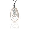 Sweater Chain Stylish Simple Geometric Oval Pendant Women'S Multi-Level Long Necklace