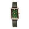 Gedi Rose Gold Small Quartz Watch with Silver Dial & Black Leather Strap