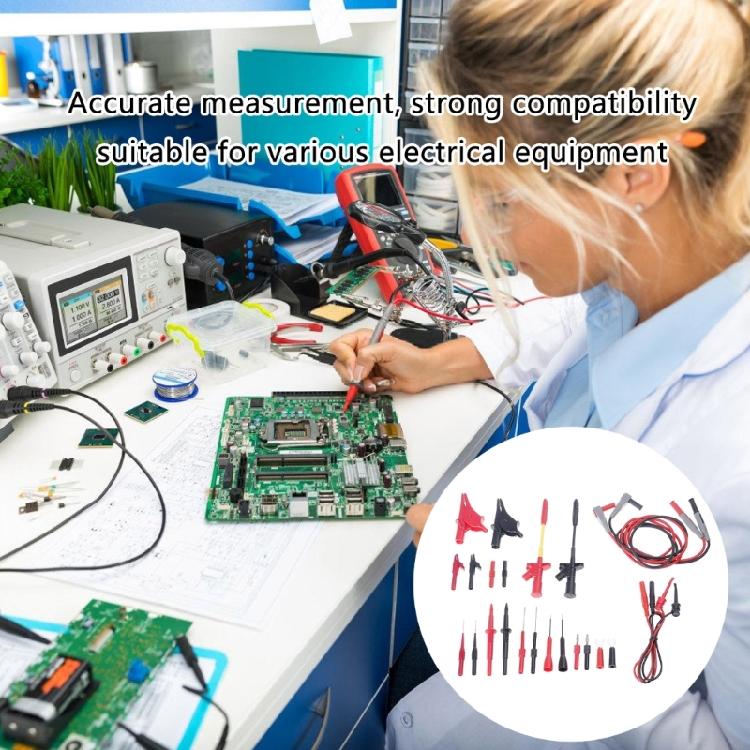 25Pcs Digital Electrical Multimeter Testing Test Leads Set with Wire Piercing Probes Set Professional Test Leads Set