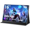 KOOLYFUL Mobile Monitor 4k 16 Inch Mobile Display 3840x2400 Golden Ratio Color Depth 10bit High Brightness IPS Panel Wide Color Gamut Portable Monitor