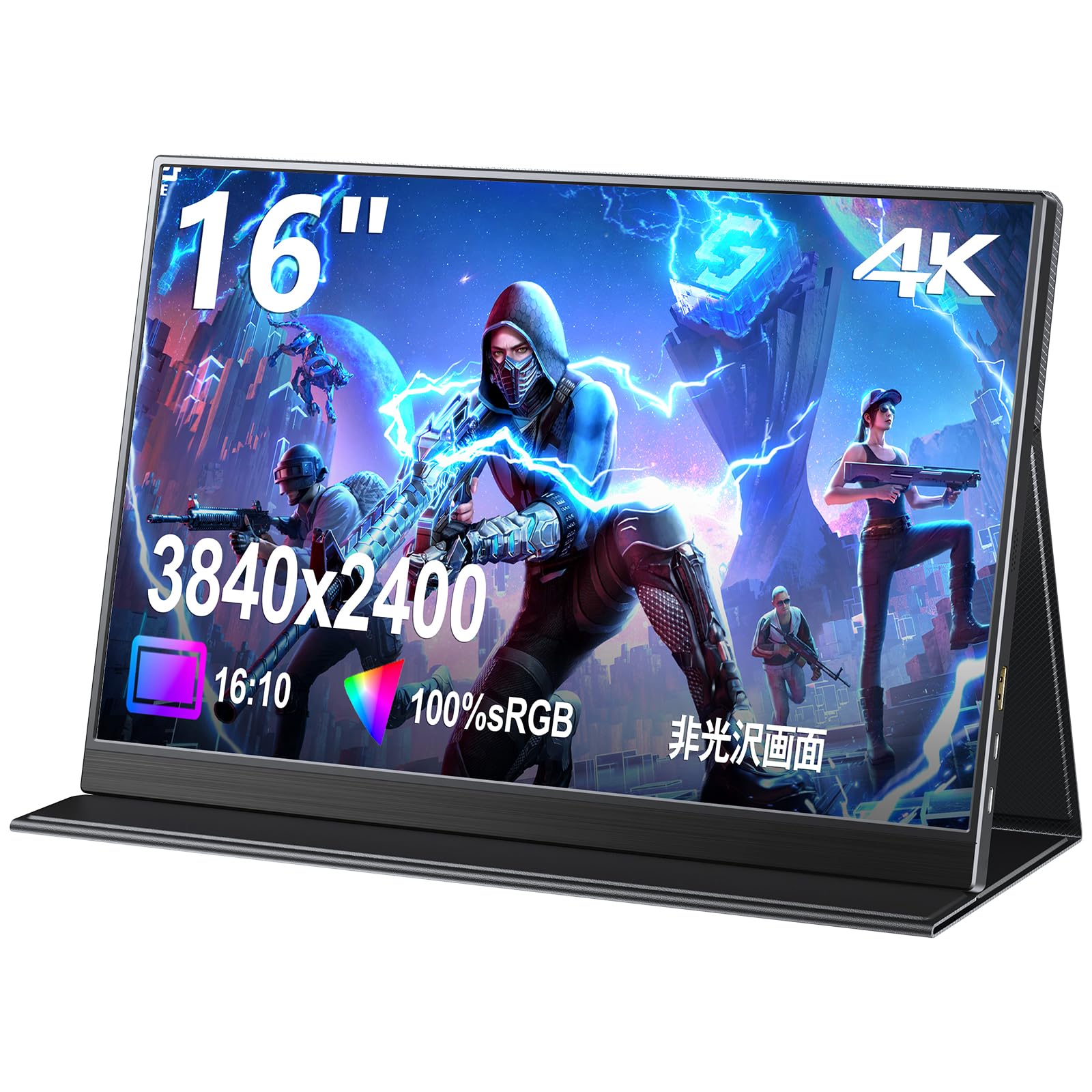 

KOOLYFUL Mobile Monitor 4k 16 inch Mobile Display 3840x2400 Golden Ratio Color Depth 10bit High Brightness IPS Panel Wide Color Gamut Portable Monitor чорний