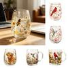 Dekorative Weingläser Kolibri Morgenglasbecher Whiskeytumbler Glas Hitzebeständig Blumendesign für Hausbar Schmetterlingsmuster Glasware