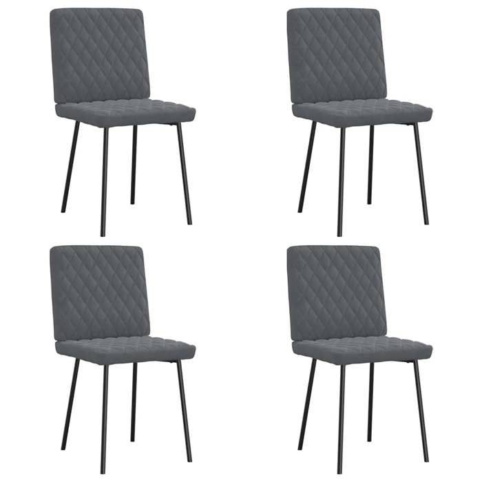 VidaXL Chaises à manger lot de 4 Gris foncé Velours 3315204