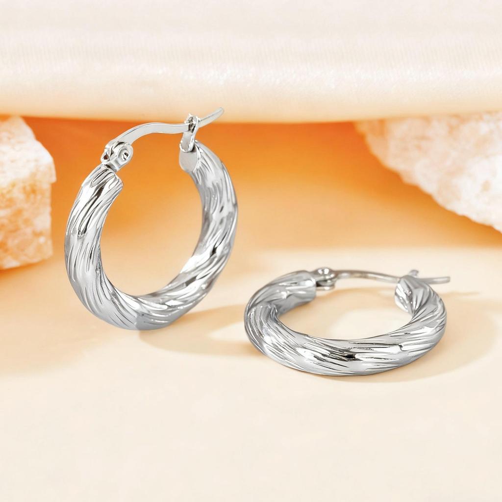 2025 Trendy Large Titanium Steel Hoop Earrings for Women - Exaggerated, High-End, Colorfast Design