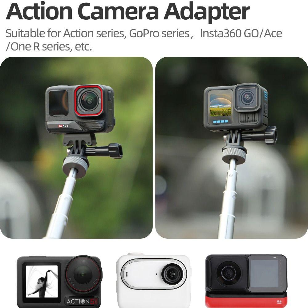 Plastic Tripod Mount Adapter Lightweight Durable 1/4 Screw Portable for DJI Action 5 Pro/4/3 Pocket 3 Insta360 Ace Pro 2 X5