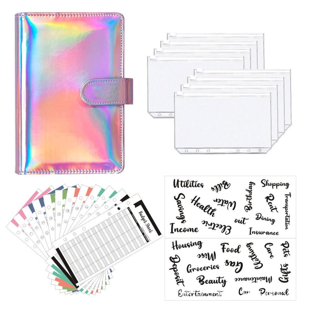 A6 Colorful Loose-Leaf PU Notebook & Budget Planner