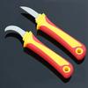 Rubber and Plastic Handle Multi-functional Electricians Knife Cable Stripper Wire Cutter Cable Cutting Tool Fruit Peeler Tool