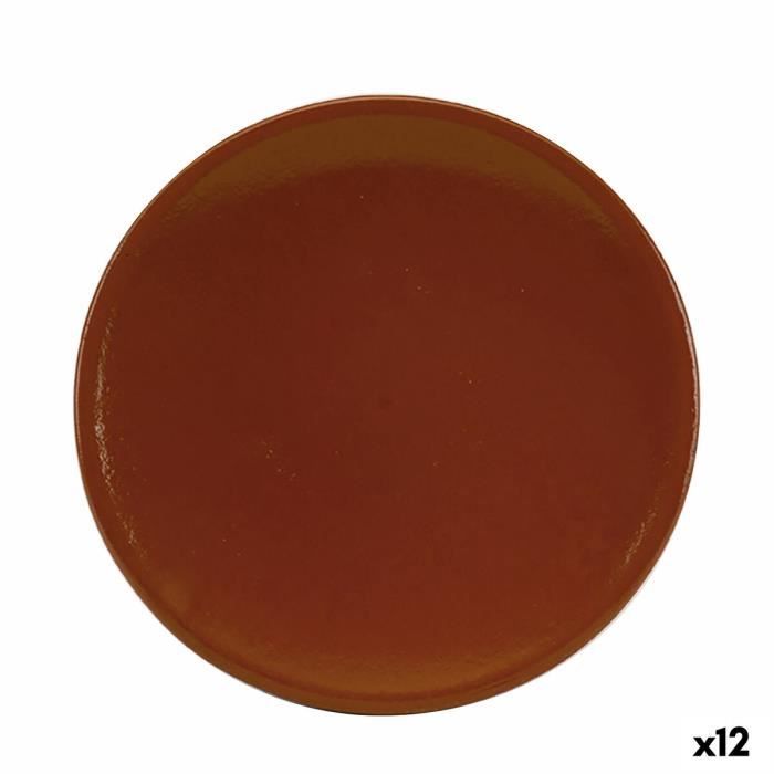Assiette Raimundo Barro Profesional Réfracteur Faïence Céramique Marron 22 Cm (12 Unités)