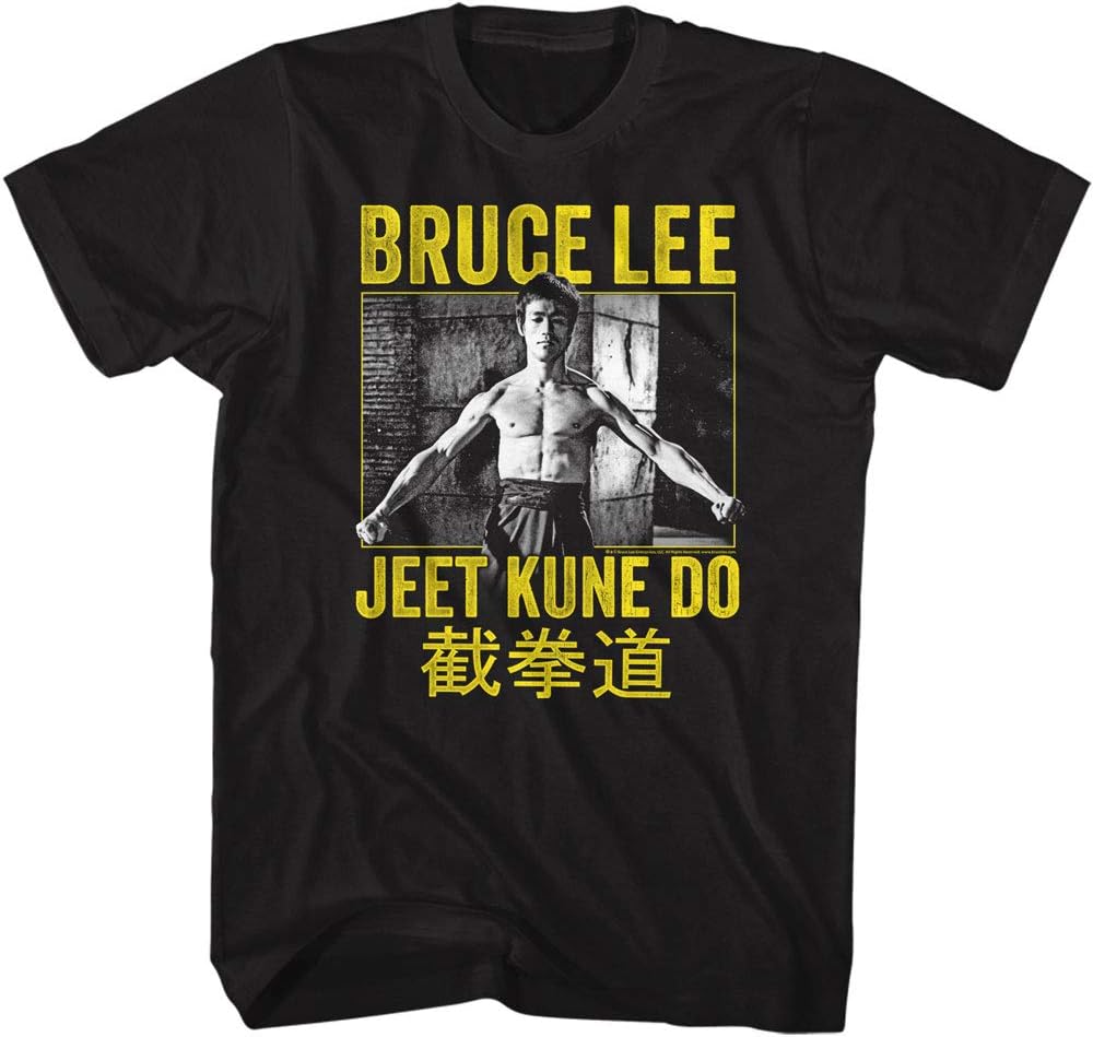 Bruce Lee Chinese Martial Arts Icon Using No Way As Way Adult T-Shirt Tee Black S
