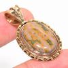 Natural Ocean Jasper TwoTone 925 Solid Sterling Silver Gift Pendant 1.50" R3t26