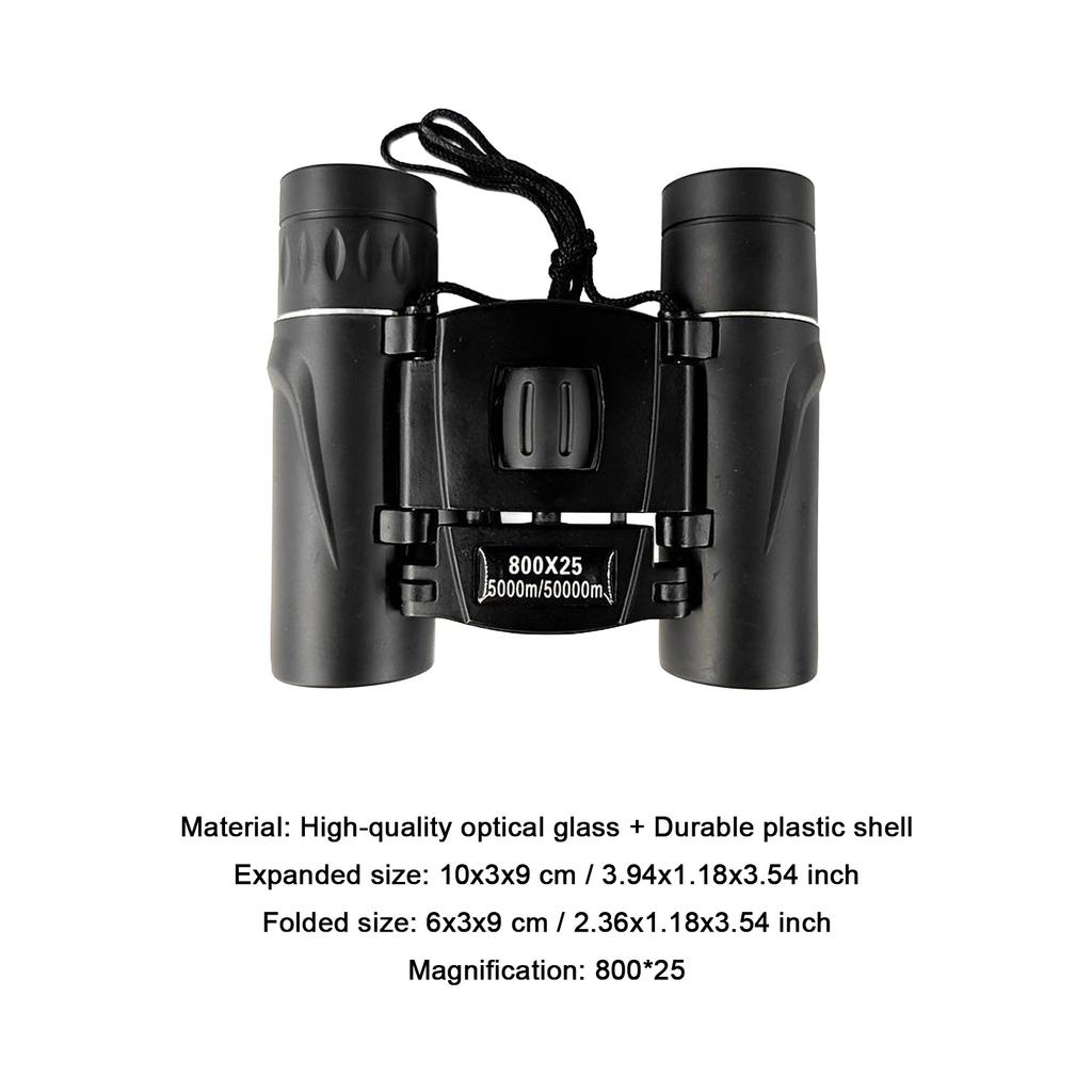 Mini High-power Binoculars Portable Outdoor HD Optical Glass Compact Folding Design for Travel Bird Watching Concerts
