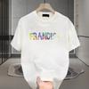 American Trendy Brand High-End Pure Cotton Men'S Printed Short-Sleeved T-Shirt Trendy Casual Round Neck T-Shirt Men'S