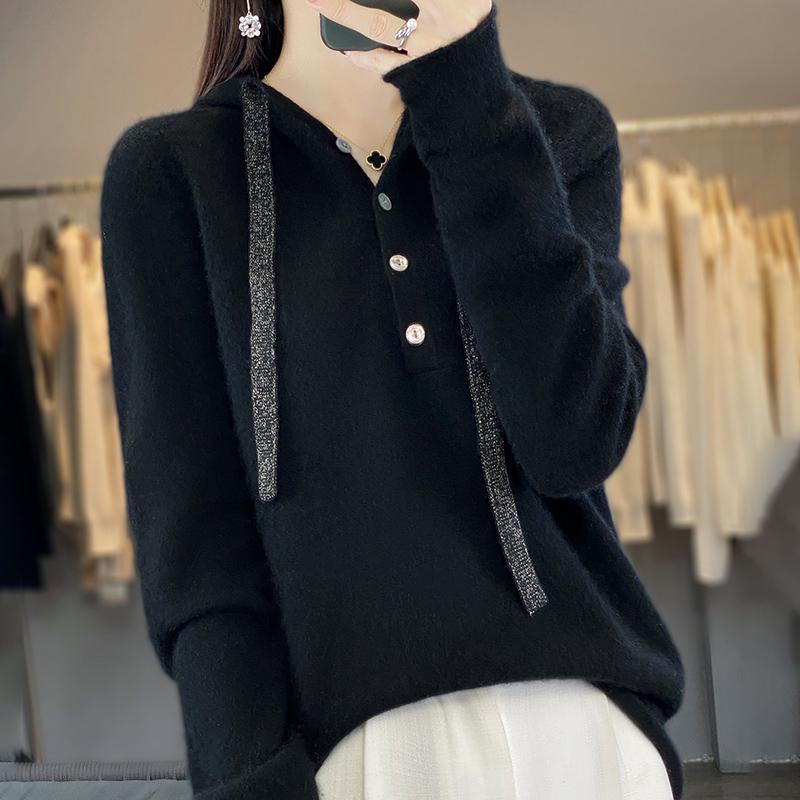Women's Cashmere Sweater Qinghe Cashmere 30% Cashmere 70% Wool Women's Autumn and Winter Cashmere Pullover Soft and Warm