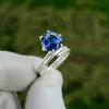 Mothers Day Sale 925 Silver Round Tanzanite Quartz Stone Promise Ring Jewelry