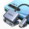 Adaptateur usb-c 2-en-1 - ugreen - usb 2.0 - 1x usb-c mâle - 2x usb-c femelle - jack 3,5 mm - pd 60w